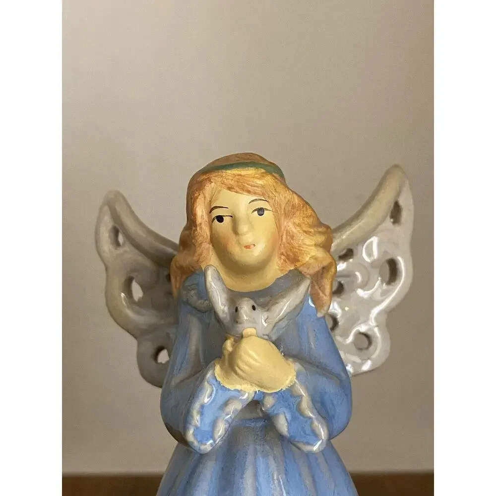 VINTAGE  1950's CERAMIC HEAVENLY ANGEL BELLS - Set of 2 - 5‎ 1/2